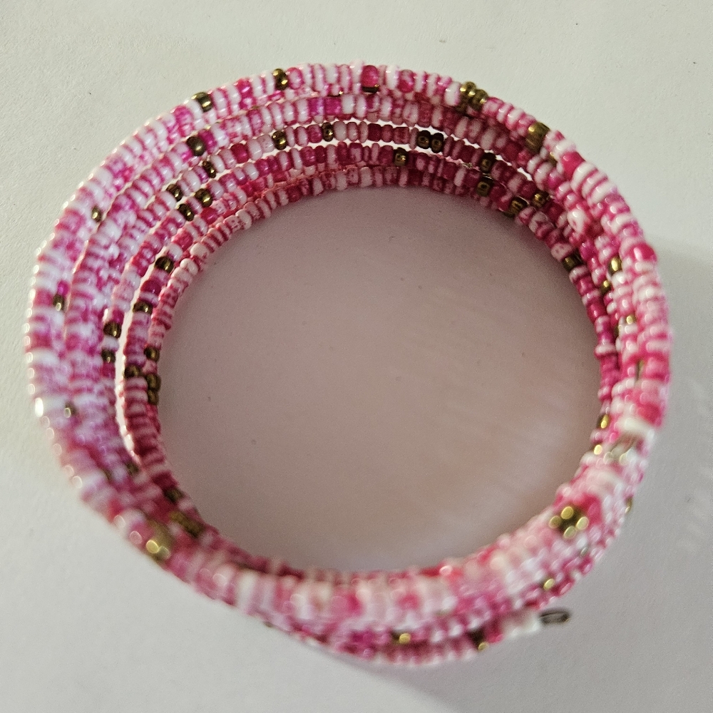 Pink African beaded bracelet